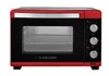 A red and black mini oven is shown against a white background. Voir les images du produit