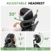 A collage of images showing the adjustable features of an ergonomic office chair headrest. Náhled obrázku produktu