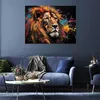 Leinwandbilder Löwe Abstrakt Pop Art Tiere 120x80 cm groß Produktbild-Vorschau 2
