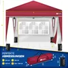 tillvex Pavillon 3x3m wasserdicht Rot - mit 2 Seitenteilen Produktbild-Vorschau 7