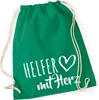 Huuraa Turnbeutel Helfer mit Herz 12 Liter Kelly Green Produktbild-Vorschau 1