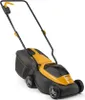 A yellow and black electric lawnmower is shown against a white background. Produktbild-Vorschau