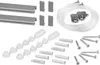 A collection of picture hanging hardware components laid out on a white background. Voir les images du produit