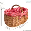 Creative Home Duży Kosz Wiklinowy Piknikowy z Czerwonym Podgląd zdjęcia produktu 2
