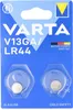 A retail package containing two VARTA V13GA/LR44 alkaline button cell batteries. Voir les images du produit