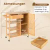 COSTWAY 91x44x89cm Küchenwagen aus Holz Bambus, Produktbild-Vorschau 3