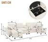 Merax U-Form Ecksofa mit 2 Hockern, USB-, Type-C, Produktbild-Vorschau 7