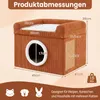COSTWAY kattenhuis, inklapbaar, met sisal krabmat, zacht Productafbeelding-voorbeeld 3