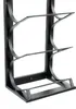 A black metal wine rack with three shelves. Náhled obrázku produktu