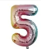 Pallone in foil numero 5, circa 100 cm, color arcobaleno Anteprima dell’immagine prodotto 2