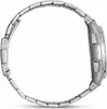 Side view of a silver metal watch band and casing against a white background. Produktbild-Vorschau