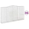 Gabionen mit Hochbogen 6 Stk. 400x50x220/240cm Verzinktes Produktbild-Vorschau 1