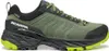 Rush Trail GTX Wmn Fast Hiking Schuhe von Scarpa in Olivgrün mit schwarzem Obermaterial und grünem Profil. Produktbild-Vorschau