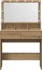 A wooden dressing table with a mirror and lights. Podgląd zdjęcia produktu