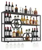 COSTWAY, scaffale a parete a 3 livelli per vino, porta Anteprima dell’immagine prodotto 1
