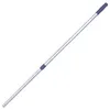 A silver telescopic pole with blue grips on a white background. Produktbild-Vorschau