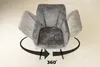 riess-ambiente Drehbarer Retro Stuhl AVIGNON grau Chenille Produktbild-Vorschau 13