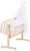 A baby bassinet with a canopy, set against a white background. Produktbild-Vorschau