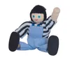 A small wooden doll sitting down. Produktbild-Vorschau