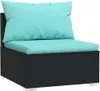 5-tlg. Garten-Lounge-Set mit Kissen Poly Rattan Schwarz Produktbild-Vorschau 3