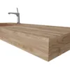 Waschtisch Holzoptik Eiche Honig 120cm aus HPL mit Ablage Produktbild-Vorschau 1