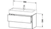 Waschtischunterbau L-CUBE 544x984x459mm eiche dunkel Produktbild-Vorschau 2