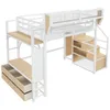 Merax Hochbett Etagenbett 140x200 cm mit LED und Produktbild-Vorschau 11