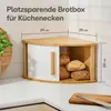 Praknu Brotkasten Ecke Holz mit Schiebetür – Platzsparende Produktbild-Vorschau 2
