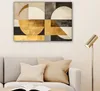 Leinwand Bilder 90x60 cm - Abstrakte Formen - Gold - Beige, Produktbild-Vorschau 6