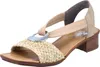 Rieker Damen Sandale Sandalette Karree Bastoptik Stretch Produktbild-Vorschau 1