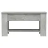 A front view of a gray wooden coffee table with an open shelf. Náhľad obrázku produktu