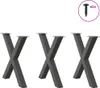 vidaXL Nohy jídelního stolu ve tvaru X 3 ks. Antracit Náhled obrázku produktu 2