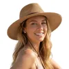 Damen Sonnenhut Khaki– Geflochtener Strandhut – Strohhut Produktbild-Vorschau 1