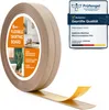 A roll of flexible skirting board with adhesive backing, shown partially unrolled, next to a certification badge. Podgląd zdjęcia produktu