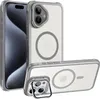 A clear product shot of an iPhone case with MagSafe compatibility and a kickstand, displayed from multiple angles. Produktbild-Vorschau