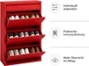Alveon Schuhkipper Metall 3+1 schmal 51 x 15 x 117 cm - Rot Produktbild-Vorschau 5