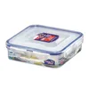 A square Lock&Lock food storage container with a blue lid and clear body, shown from a slightly elevated angle against a white background. Anteprima dell’immagine prodotto