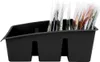 A black kitchen organizer with three compartments, filled with small packets of spices or herbs. Náhľad obrázku produktu