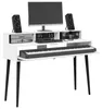 vidaXL Studiotisch Weiß 130 x 42,5 x 36 cm Holzwerkstoff Produktbild-Vorschau 3