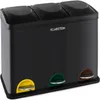 A black three-compartment recycling bin with colored pedal openings. Náhľad obrázku produktu