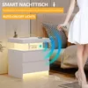 LVSOMT Moderner LED Nachttisch in Weiß mit integrierter Produktbild-Vorschau 10