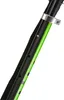 A close-up view of a black and green scooter pole with a black strap and a silver clamp. Náhľad obrázku produktu