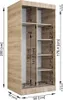 A diagram of a wardrobe with dimensions indicated. Produktbild-Vorschau