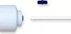 A white refrigerator water filter with a blue connector and a blue valve are shown against a white background. Produktbild-Vorschau