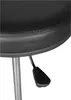 Close-up of a black stool seat and its height adjustment lever. Produktbild-Vorschau