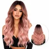 Rosa Perücke Frau - Langes gewelltes Haar - Balayage - Produktbild-Vorschau 9