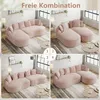 L-förmiges frameless Modulsofa, Chenille Cloud Sofa mit Produktbild-Vorschau 8