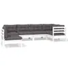 vidaXL 6-tlg. Garten-Lounge-Set mit Kissen Weiß Kiefernholz Produktbild-Vorschau 1
