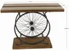 Deco 79 Houten fietsconsole-tafel met een breed houten blad Productafbeelding-voorbeeld 3