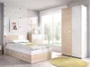 Ausziehbares Bett 2 x 90 x 190 cm - Natur und weiß + Rahmen Produktbild-Vorschau 2
